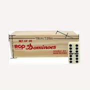Dominoes Set for Adults, Domino Set for Classic Board Games,Double 6 Domino Game Set 28pcs with Wood Case (2-4 — view 4