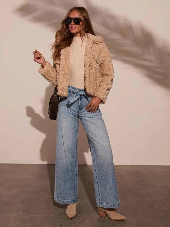High Waist Tie-Waist Jeans