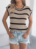 Loose Knit Top with Contrasting Stripes