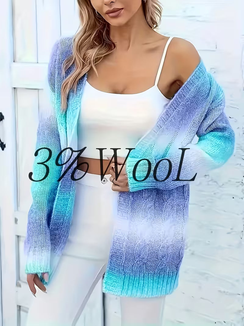 2026 Soft and Plush Women's Casual Loose Cardigan, Mahogany Wool Long-Sleeve Tie-Dye Soft Outerwear, Stylish and — view 9
