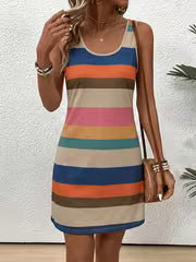 Women's European and American Style Round Neck Sexy Sleeveless Casual Polka Dot Print Tank Dress — view 2
