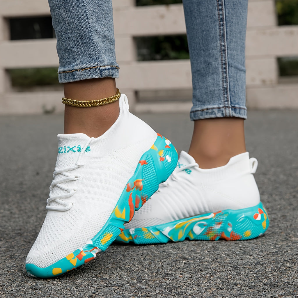 New Fly-Ribbed Mesh Footwear - Trendy Casual Sports Platforms, Low-Top Large-Size Athletic Shoes, Running Footwear, Everyday Shoes