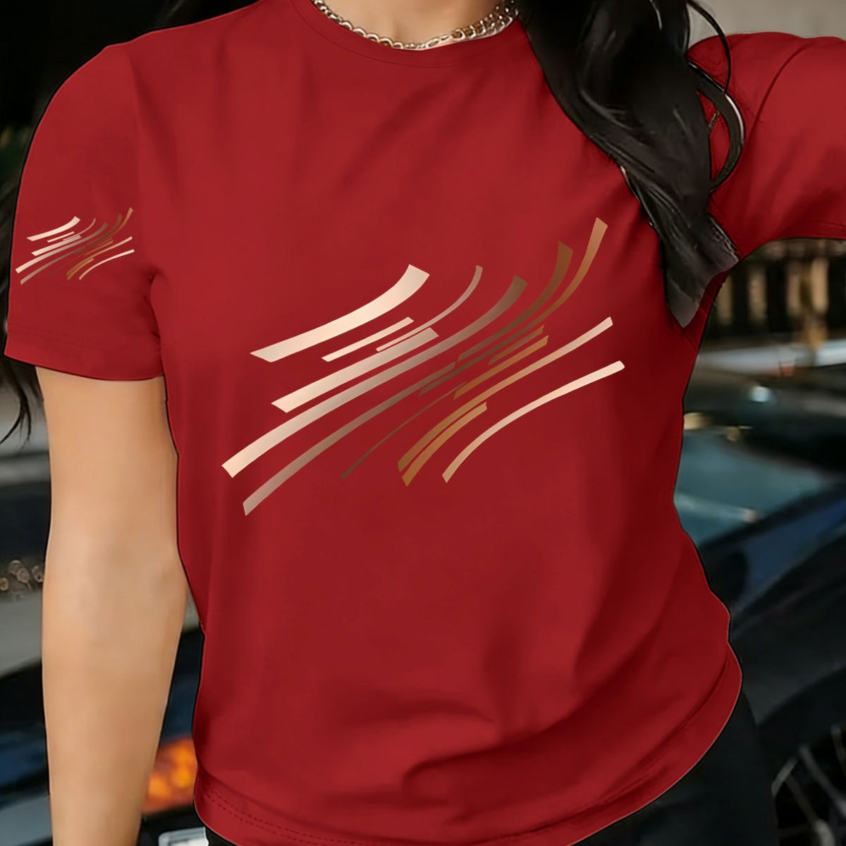 1pc Simple and Stylish Printed Short-Sleeve T-Shirt. The