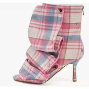 Women'S Faux Knee-High Stiletto Party Boots With, Detachable Fold-Over Cuff, Stud Details, And Back Zipper — view 14