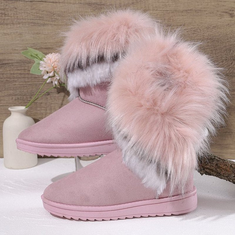 Women'S Winter Thick faux fur-Trimmed Snow Boots