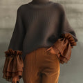 Women'S Elegant Fashion High-Neck Long Sleeve Sweater with