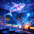 4 Light Strips+projection Light, Portable USB Marine Creature Projection Night Light - Replaceable Ocean Pattern — view 1