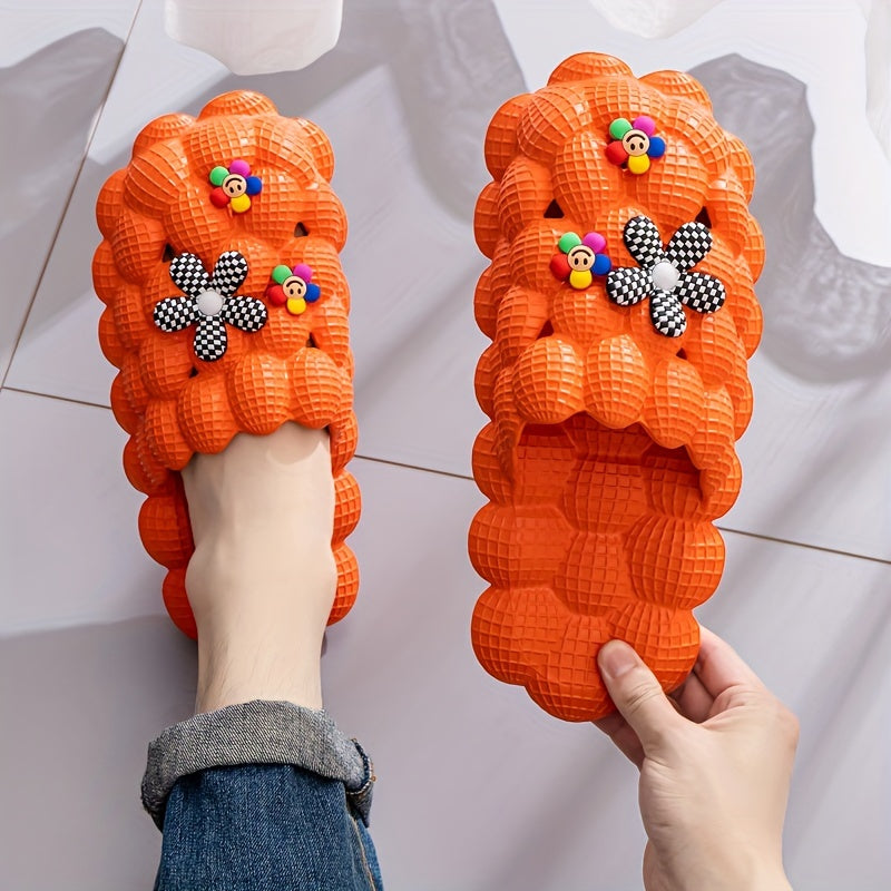 And Odorless EVA Bag Head Cool Slippers Women'S Soft Bottom Couple Massage One-Word Drag Women'S Slippers Men'S Indoor And Outdoor Wear Flower World, Women Shoes