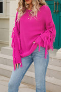 Solid Color Tassle Pullover Sweater JYYS013