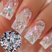 3D Holographic Iridescent Nail Art Glitter Sequins Sparkly Laser Irregular Flakes Manicure Decorations Nails — view 2