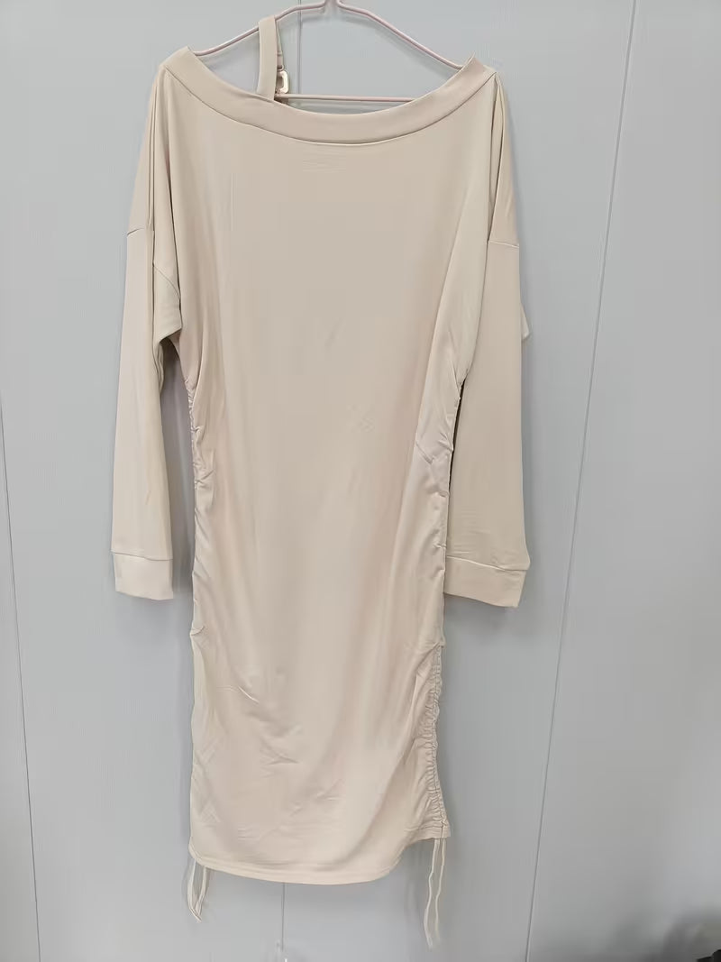 Chain Oblique Shoulder Printed Dress — view 7