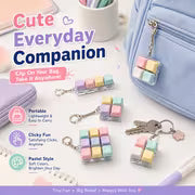 1 Macaron Button Toy, Portable Button Keychain Pendant, Random Style Mini Desktop Decompression Toy, Suitable — view 3