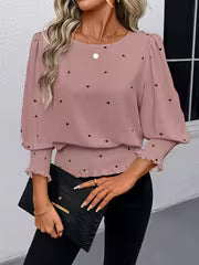 Women's Light Pink Shirt, Formal and Casual Blouse, Three-Quarter Sleeve, Suitable for Office, Party, and — view 4