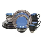 HomeVss 16pcs Dinnerware Set, Ceramic Plates And Bowls Sets For 4, Microwave And Dishwasher Safe, Handcrafted — view 12