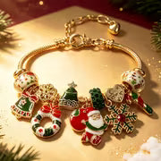 Christmas Limited Edition Bead Snake Bracelet, Santa Claus/Christmas Tree/Bell/Snowflake/Wreath/Candy — view 3
