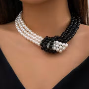 Multi-layer Vintage Style Elegant French Knot Freshwater Pearls Necklace - Freshwater Pearls Beads Collarbone — view 2