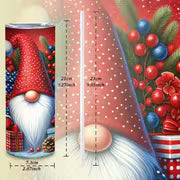 20oz Christmas Gnome Insulated Water Bottle with Straw and Lid, Double Wall Stainless Steel Tumbler, Hand Wash — view 3