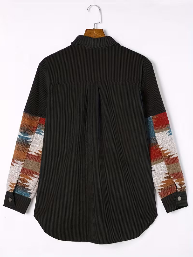 Geographic Print Pocket Corduroy Jacket — view 10