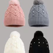 Women'S Plush Hat with Pearl Additions — view 1