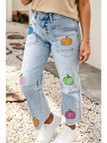 Ldc Sequin Pumpkin Patched Graphic Casual Shift Jeans