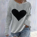 Women'S Long-Sleeve Sweater with a Heart-Shaped Design for