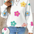 Women'S Loose Round Neck Full Print Sweatshirt