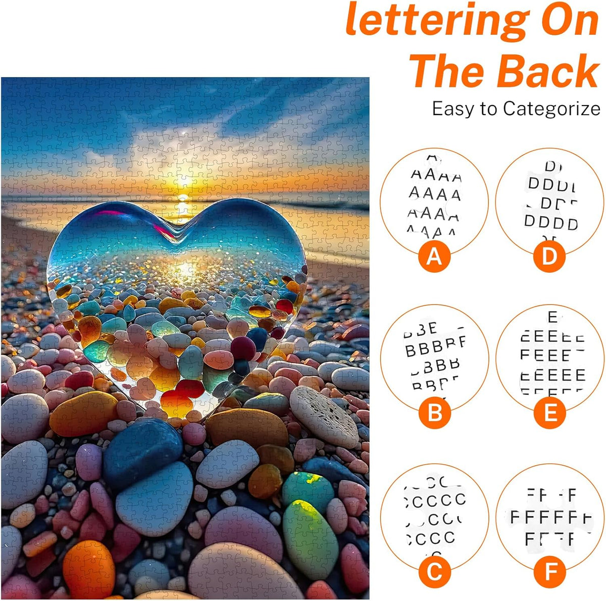 Jigsaw Puzzles for Adults 1000 Pieces, Love Pebbles Beach Puzzle, Impossible Difficult Hard Fun 1000 Piece Jigsaw Puzzles for Adults