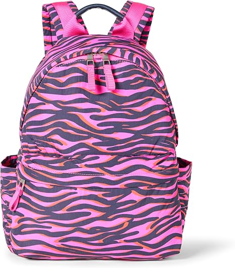 Amazon Essentials Unisex Kids' Backpack for Boys and Girls, Bright Pink Zebra Stripes, One Size