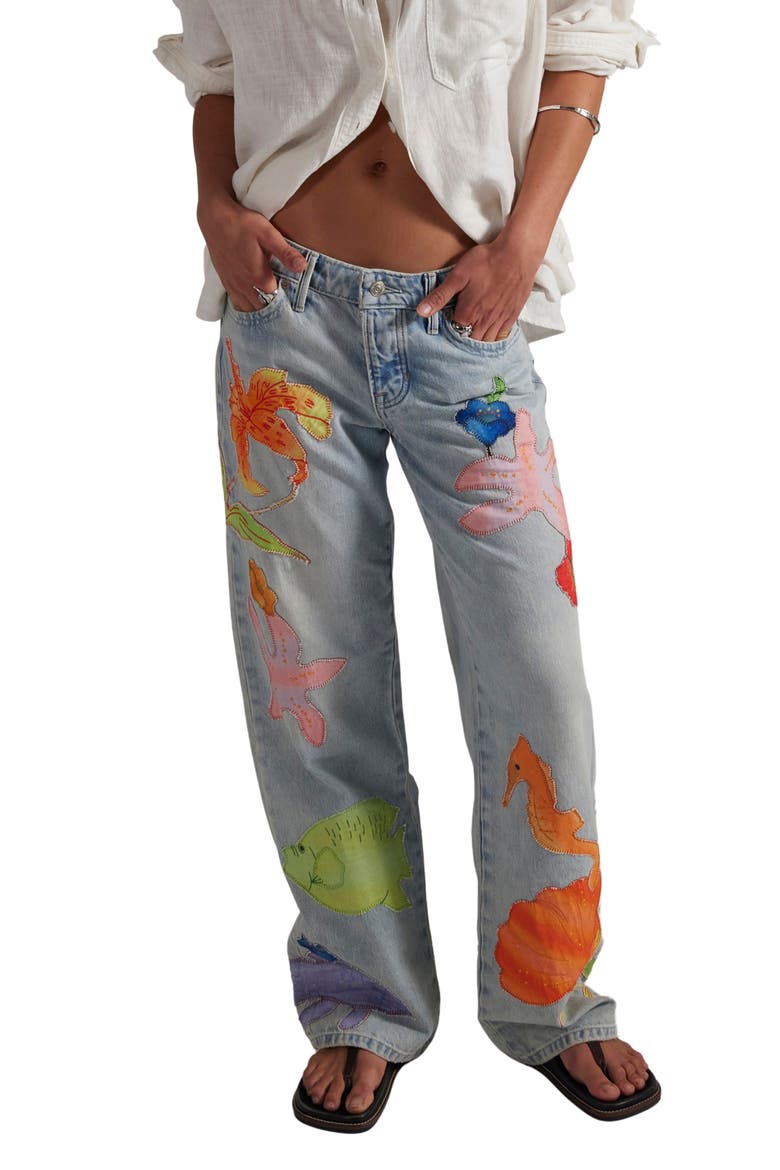 Surfside Patchwork Wide Leg Jeans