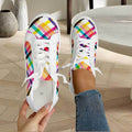 Women'S Sports Casual Shoes, Summer New Doodle Rainbow Color Block Sneakers, Fashion Versatile Women'S Lace-Up Flat Shoes, Breathable Lightweight Slip-On Plus Size Women Shoes