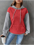Loose Contrast Pocket Hoodie Sweatshirt