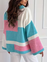 New Fashion Elegant Women's Color Block Patchwork Four-Season Commuter Pullover Sweater — view 4