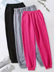 Autumn/Winter Women's Sporty Casual Sweatpants 3pcs Set • Lined and Thickened for Warmth • Suitable for — view 3