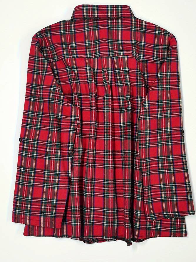 Red Plaid Long Sleeves Shirt ZK2465
