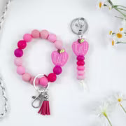 2pcs Apple TEACH Cute & Compact Keychain & Wrist Key Ring Teacher'S Day Gift Graduation & Back-to-School Season — view 3
