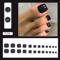 24pcs Deep Blue Starry Sky Square Press-On Nails • 1pc Adhesive Tape • 1 Nail File