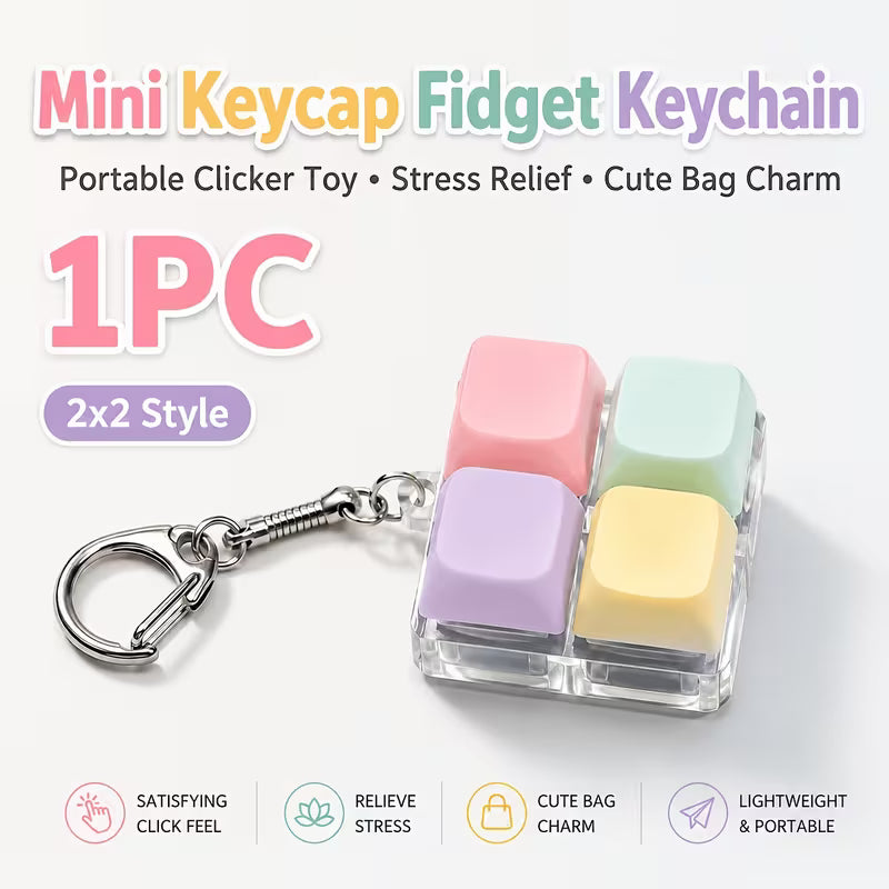 1 Macaron Button Toy, Portable Button Keychain Pendant, Random Style Mini Desktop Decompression Toy, Suitable — view 11