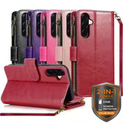 The Clutch Hour | Samsung Galaxy A17 5G Zipper Wallet Case with Card Slots, Wristlet Strap & Screen Protector