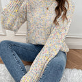 Women's Warm Winter Sweater Color-Block Pullover Sweater