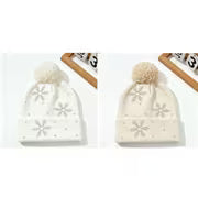 2pcs/1pc Unisex Fall Winter Snowflake Rhinestone Beanie - Fuzzy Pom Beanie, Warm Cold Weather Skull Cap for Men — view 16