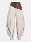 Faux Leather Patchwork Trousers