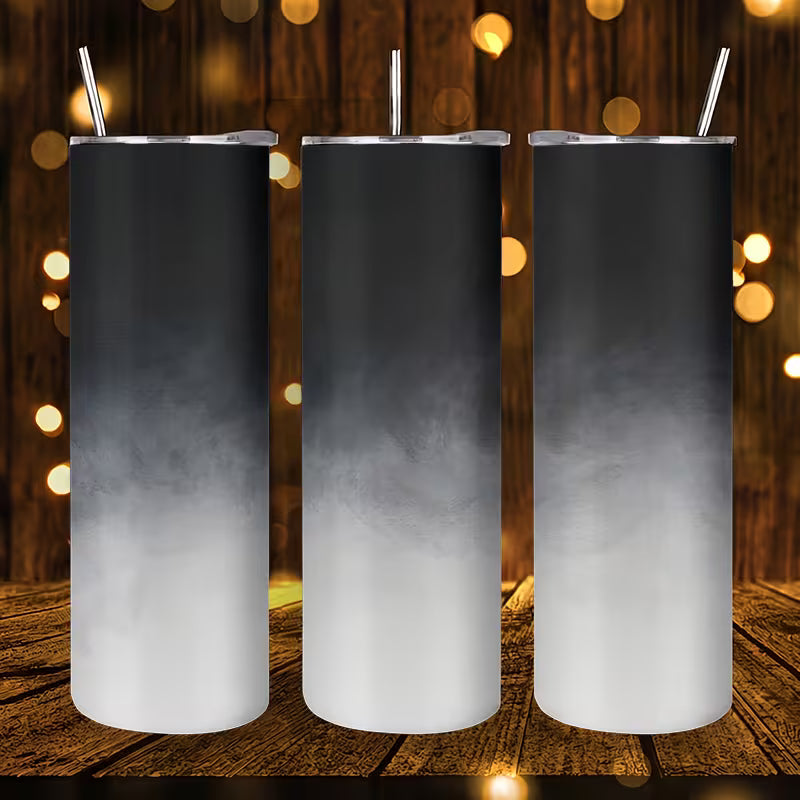 1pc 20oz Abstract Dark Smoke Gradient Pattern Stainless Steel Insulated Tumblers Coffee Office Travel Mug with — view 7