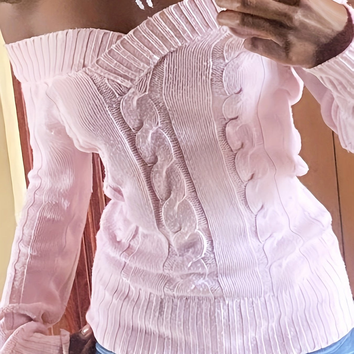 [V-Neck Twisted Rope] European and American Women's Autumn