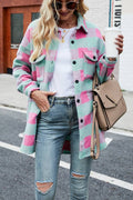 Single-Breasted Long Plaid Tweed Coat with Pockets TOPW1569