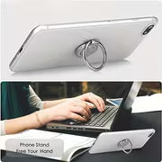 2pcs Phone Metal Finger Ring Buckle for All Mobile Phones Desktop 360 Degree Rotation Back Sticker Holder — view 8