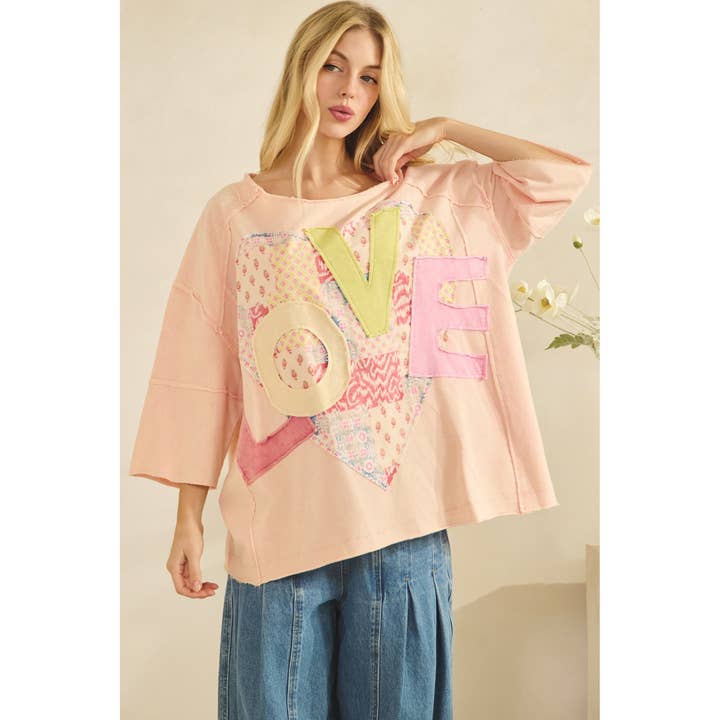 Love Heart Patchwork Tee (ST8428)