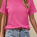Women'S Casual Solid Color Short Sleeve T-Shirt