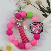 NURSE Day Pink Beaded Keychain with Tassel Charm, Bag Charm, Key and Car Key Anti-Loss Accessory, Gift for — view 9