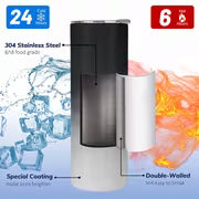 1pc 20oz Abstract Dark Smoke Gradient Pattern Stainless Steel Insulated Tumblers Coffee Office Travel Mug with — view 4