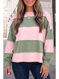 Colorblock Print Crewneck Pullover Top | S-Xl — view 2